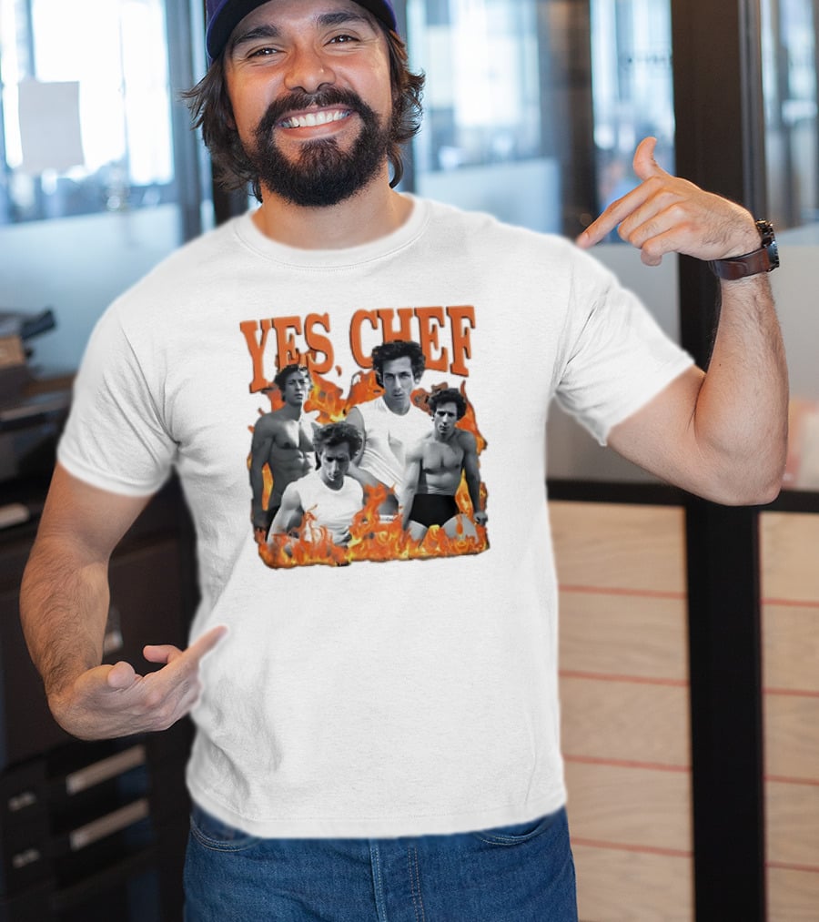 Yes Chef Jeremy Allen White Fire Montage T-Shirt