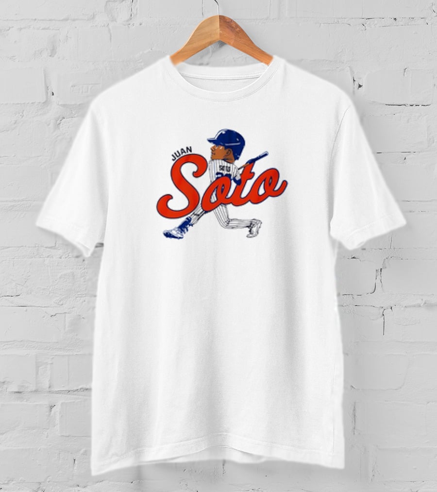 Juan Soto NYC MLBPA Licensed Queens Caricature T-Shirt