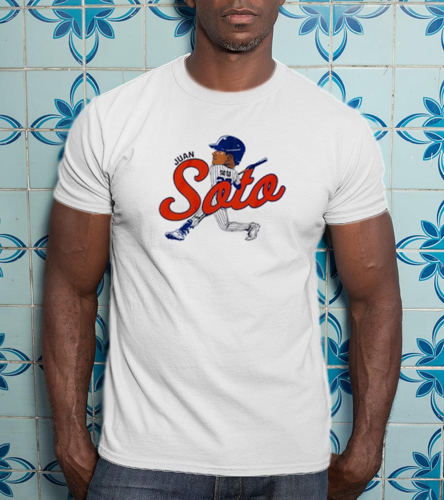 Juan Soto NYC MLBPA Licensed Queens Caricature T-Shirt