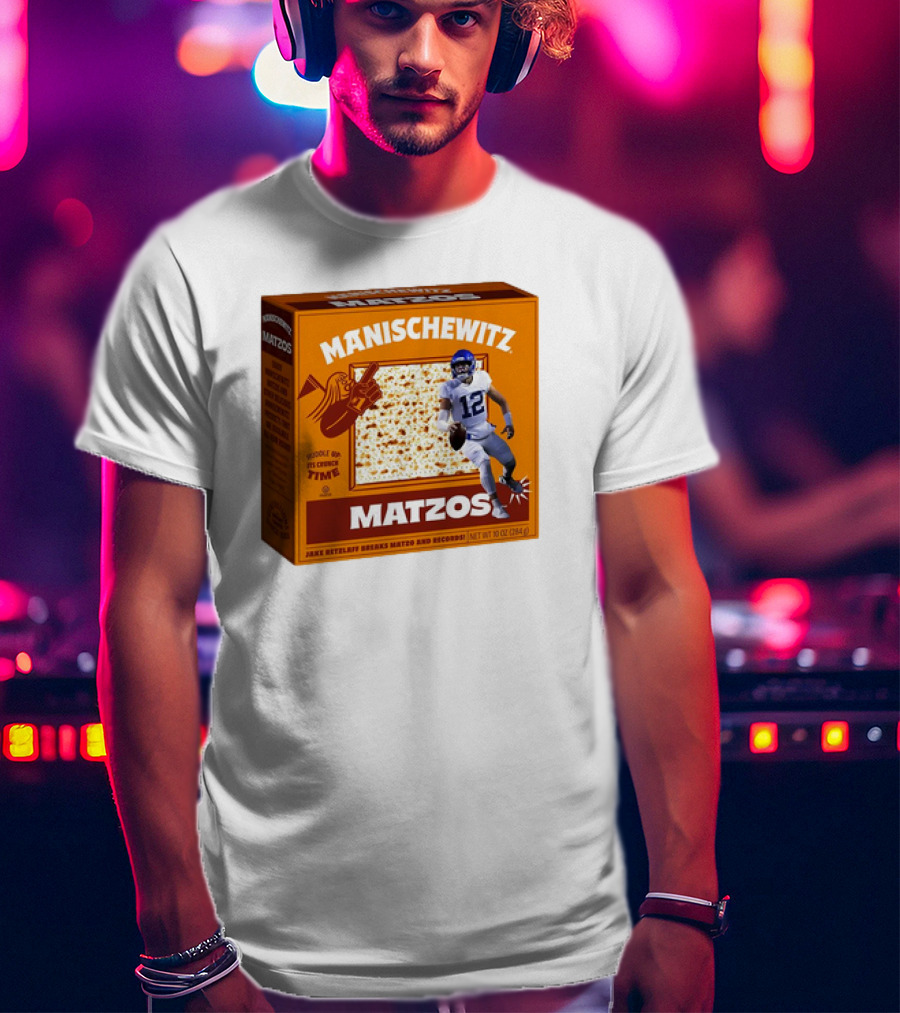 Manischewitz Matzos Jake Retzlaff Breaks Matzo And Records BYU Cougars Matzo Crunch Football T-Shirt