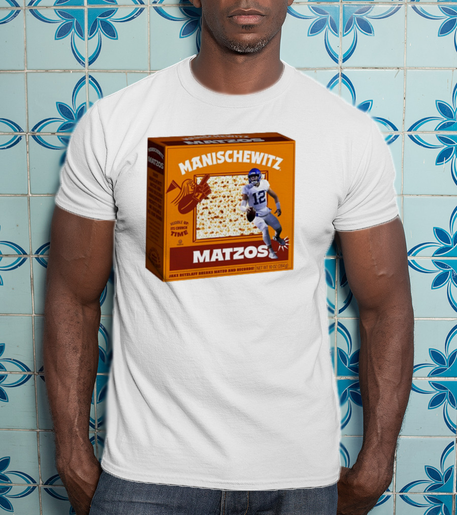 Manischewitz Matzos Jake Retzlaff Breaks Matzo And Records BYU Cougars Matzo Crunch Football T-Shirt
