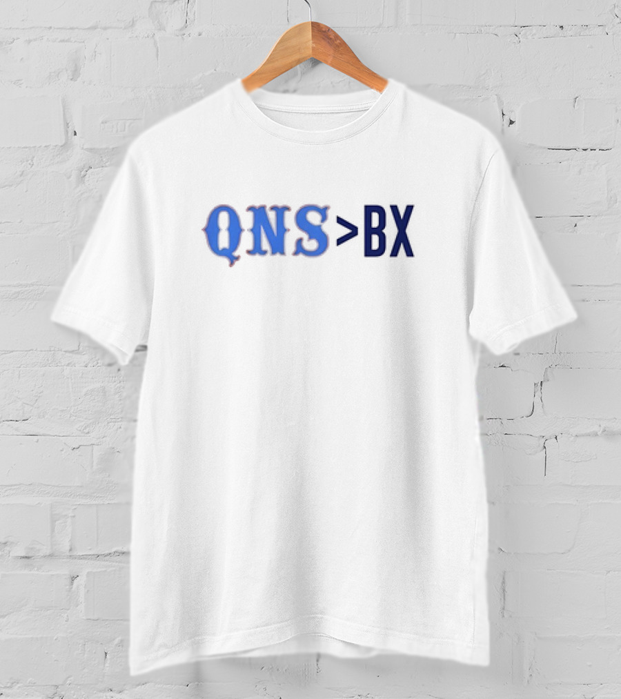 QNS BX Queens Greater Than Bronx Typography T-Shirt