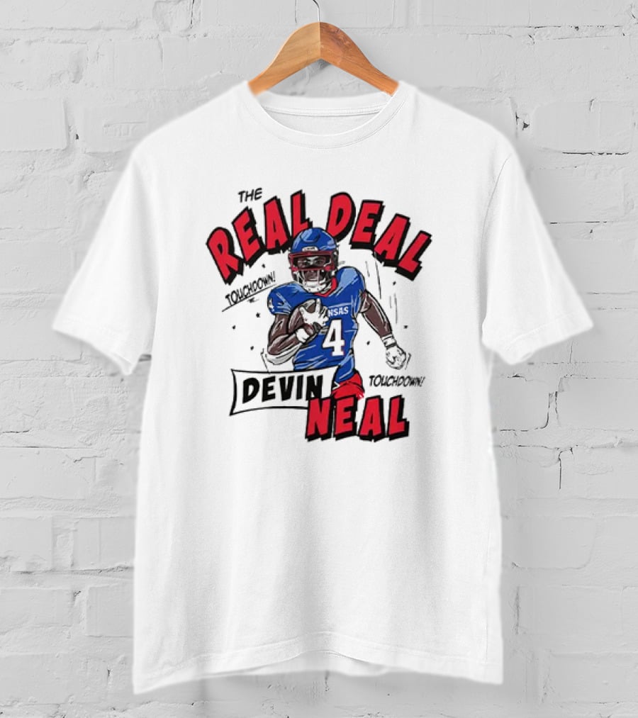 The Real Deal Devin Neal Kansas Touchdown Jayhawks T-Shirt