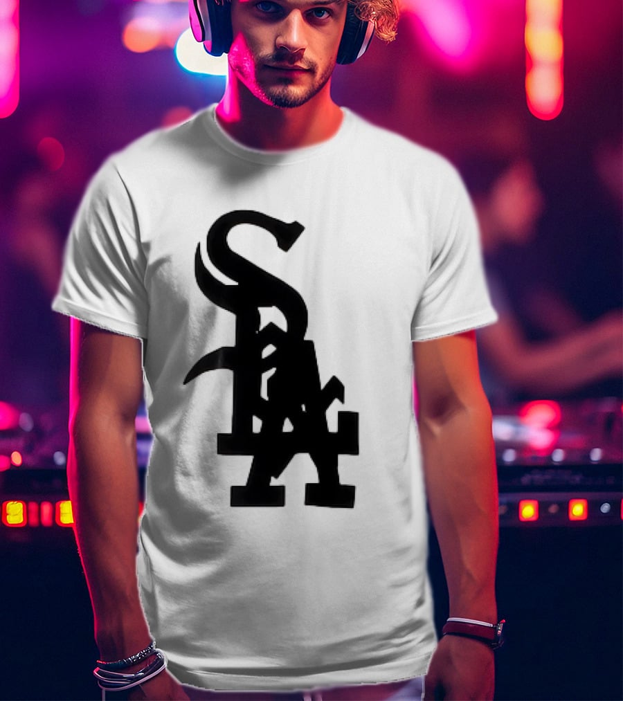 Chicago White Sox And Los Angeles Dodgers Logo Combination T-Shirt