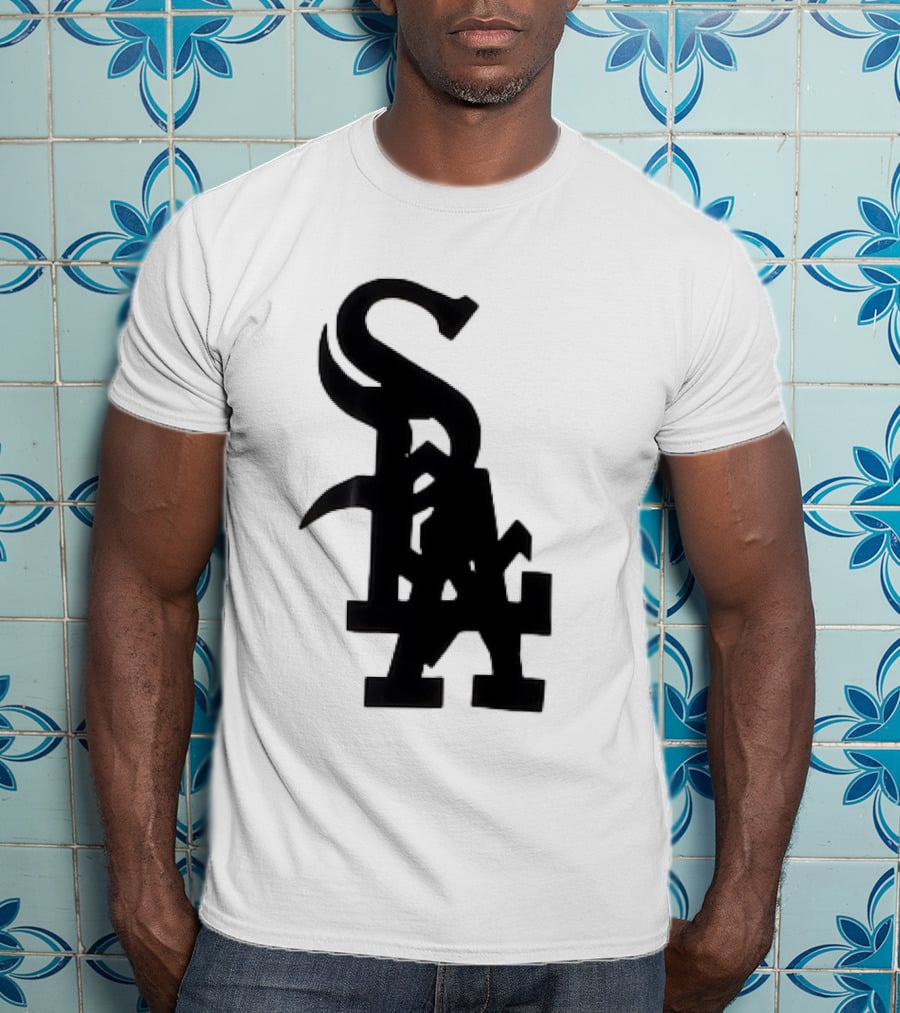 Chicago White Sox And Los Angeles Dodgers Logo Combination T-Shirt