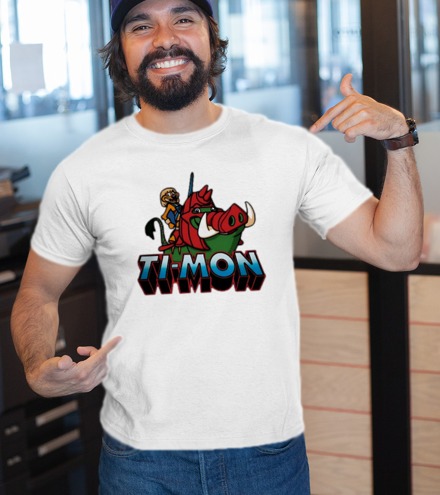 Ti-Mon Timon Riding He-Man Battle Cat Style Pumbaa T-Shirt