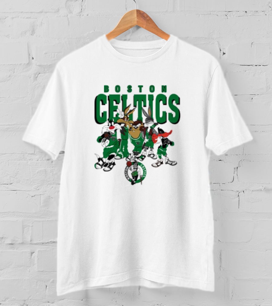 Boston Celtics Looney Tunes Characters NBA Collaboration T-Shirt