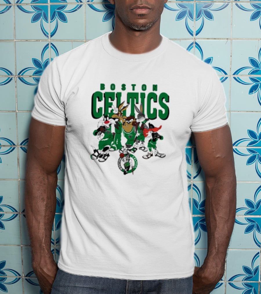 Boston Celtics Looney Tunes Characters NBA Collaboration T-Shirt