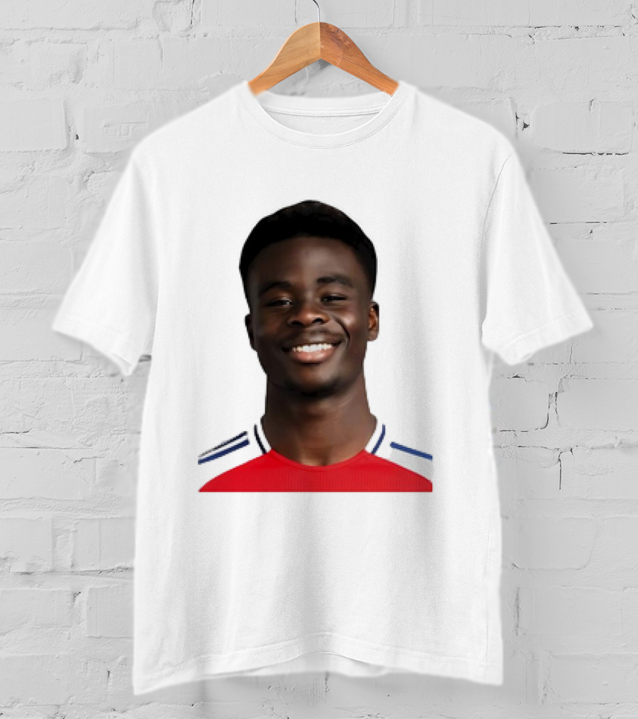 Bukayo Saka Arsenal F.C. Player Icon With Red Jersey T-Shirt