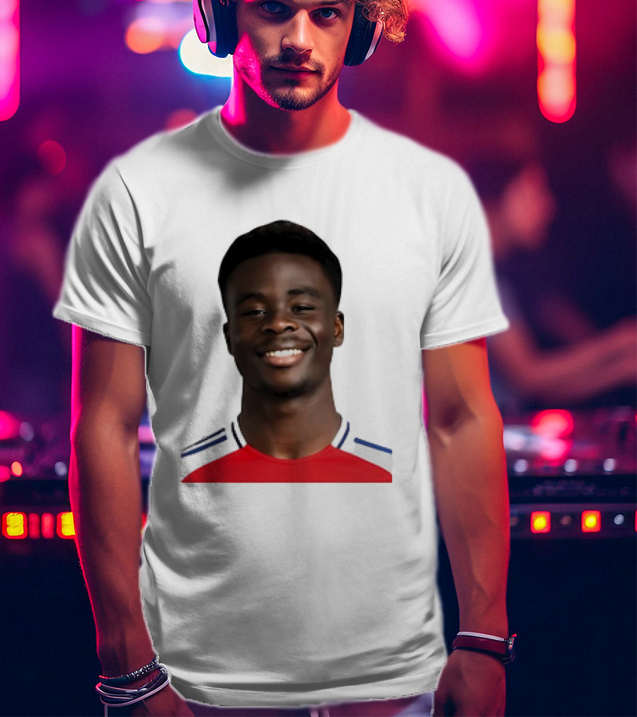 Bukayo Saka Arsenal F.C. Player Icon With Red Jersey T-Shirt