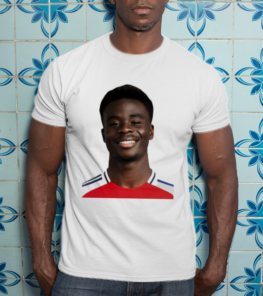 Bukayo Saka Arsenal F.C. Player Icon With Red Jersey T-Shirt