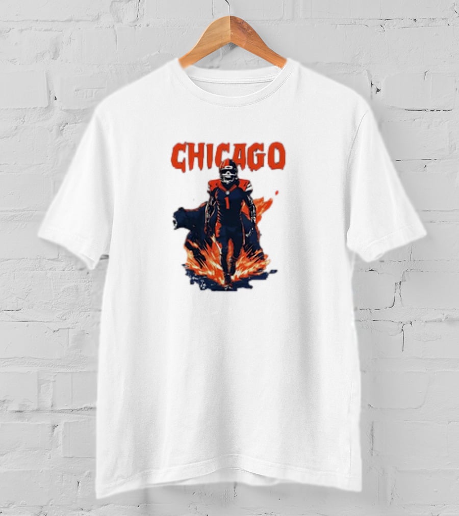 Chicago Bears NFL Fire And Football Fan Gear T-Shirt