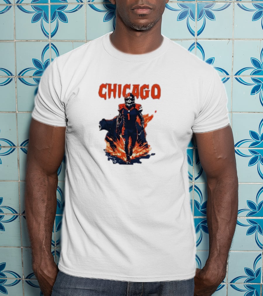 Chicago Bears NFL Fire And Football Fan Gear T-Shirt