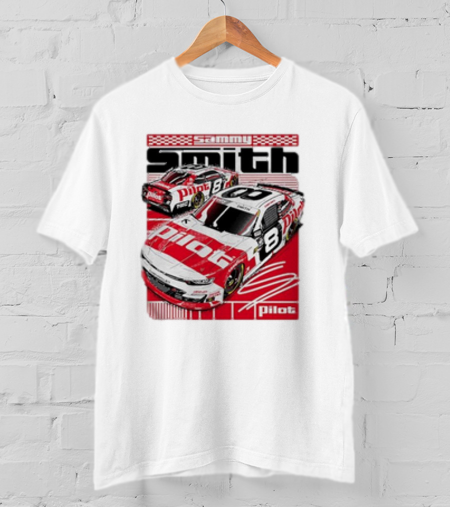 Sammy Smith #8 Pilot Racing Car JR Motorsports Red And White T-Shirt