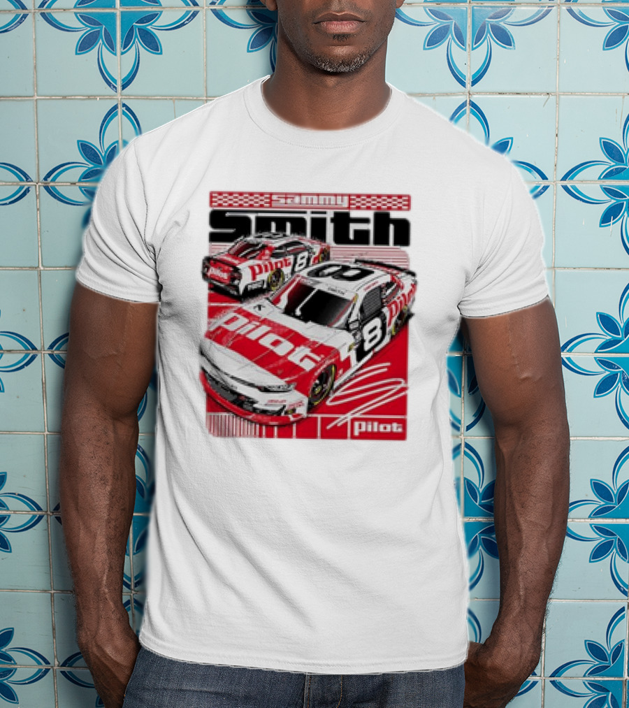 Sammy Smith #8 Pilot Racing Car JR Motorsports Red And White T-Shirt