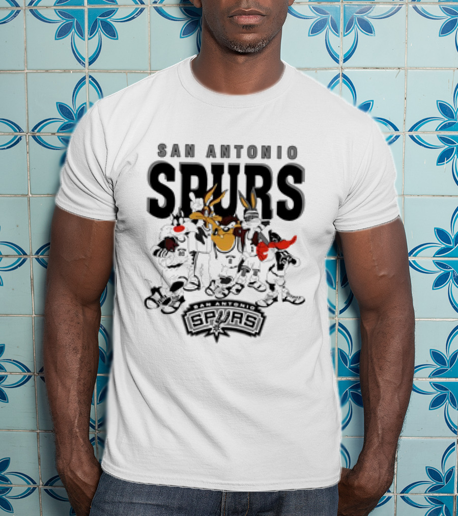 San Antonio Spurs Looney Tunes NBA Basketball Characters T-Shirt