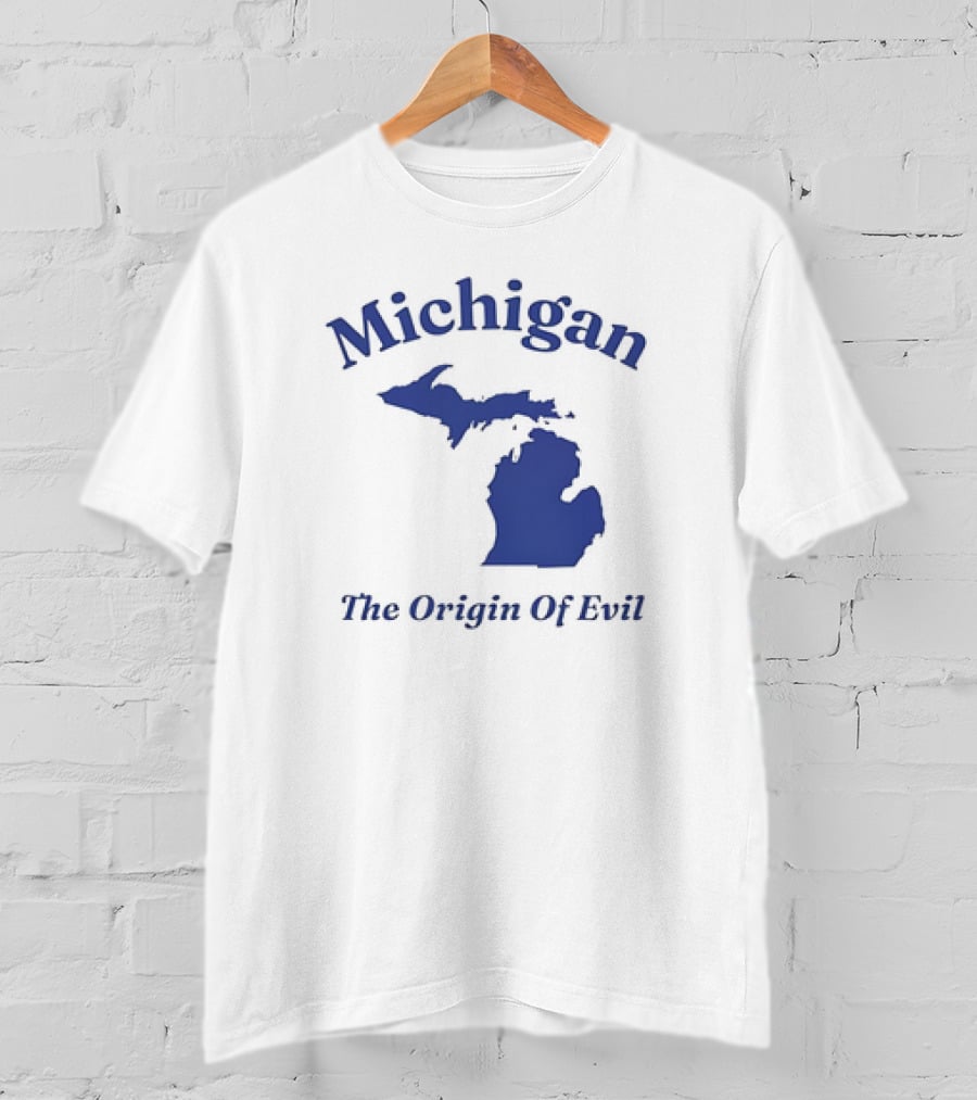 Michigan The Origin Of Evil Map T-Shirt