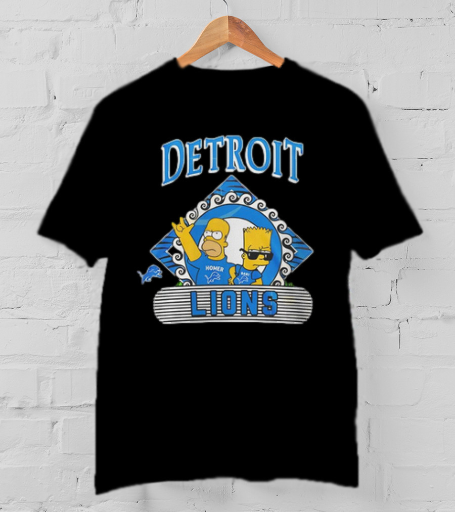 Homer Simpson Bart Simpson Detroit Lions NFL Funday Football T-Shirt