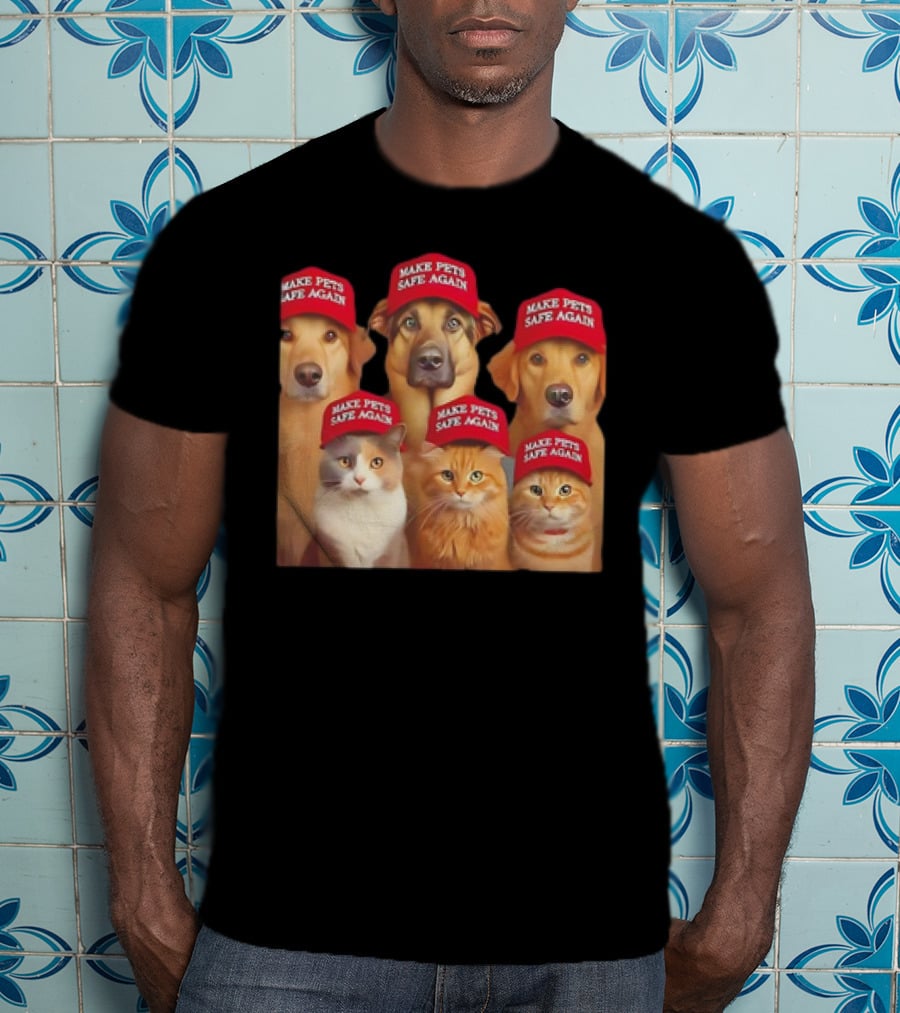 Make Pets Safe Again Red Hat Dogs And Cats T-Shirt