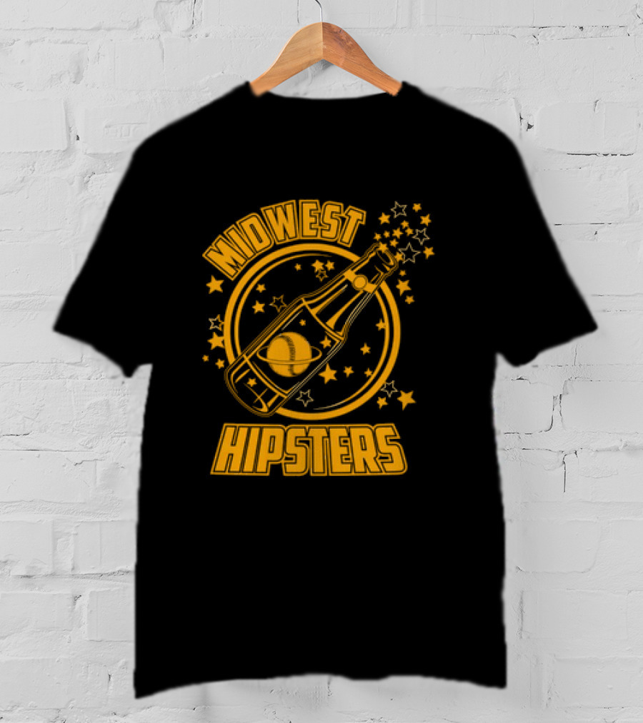 Midwest Hipsters Bottle With Stars And Rings T-Shirt