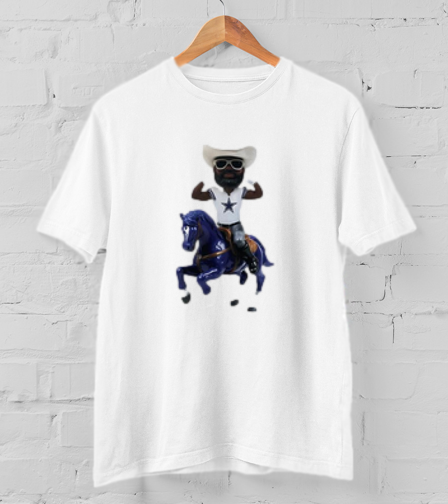 Dallas Cowboys Bobblehead With Cowboy Hat Riding Horse T-Shirt