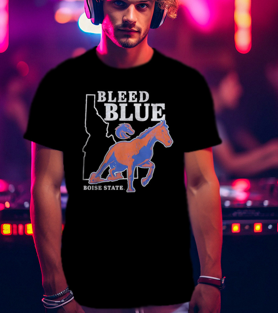 Bleed Blue Boise State Broncos Vintage Logo Idaho T-Shirt