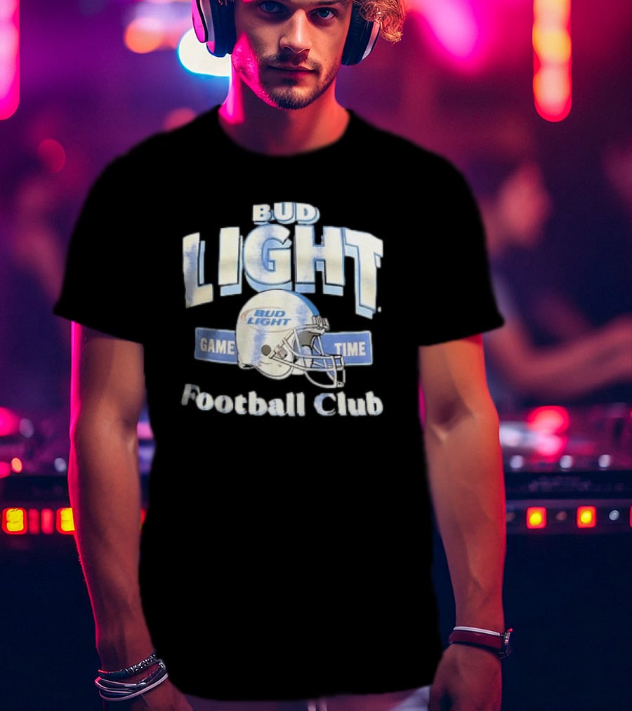 Bud Light Game Time Football Club Helmet T-Shirt