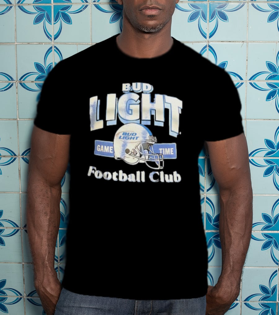 Bud Light Game Time Football Club Helmet T-Shirt