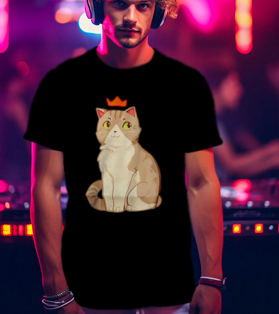 Good Times Cat With Orange Crown T-Shirt