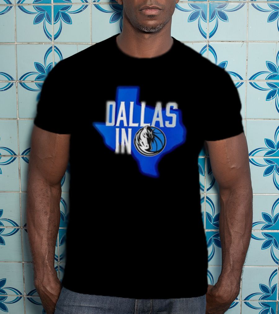 Dallas Mavericks Logo Texas Map Background DALLAS IN T-Shirt
