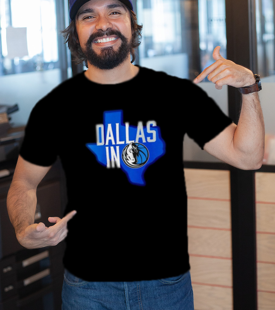 Dallas Mavericks Logo Texas Map Background DALLAS IN T-Shirt