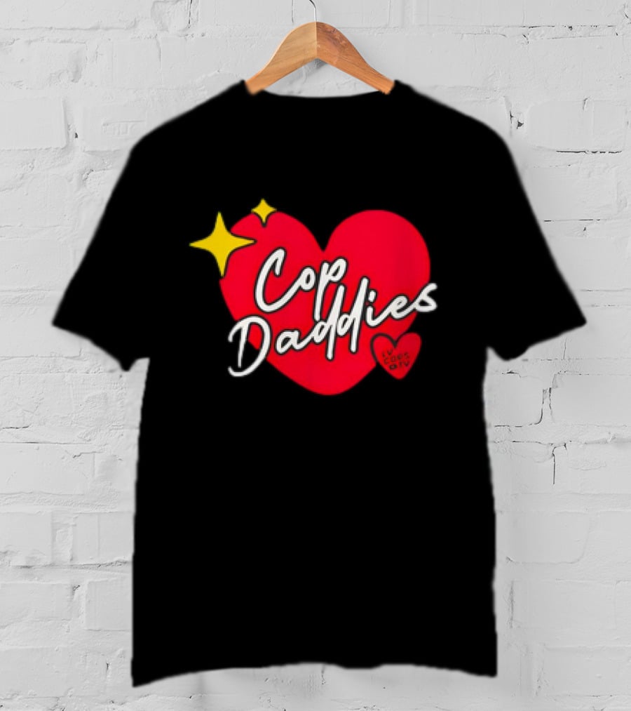 Cop Daddies Heart I Love Cops Girl Stars T-Shirt