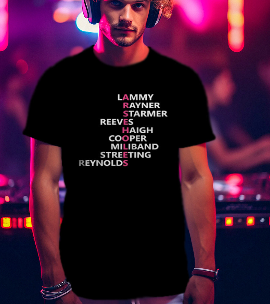 ARSEHOLES Lammy Rayner Starmer Reeves Haigh Cooper Miliband Streeting Reynolds T-Shirt