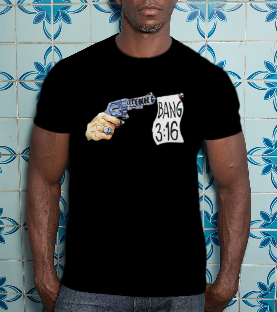 Bang 3 16 Off The Rope Gun Cartoon T-Shirt