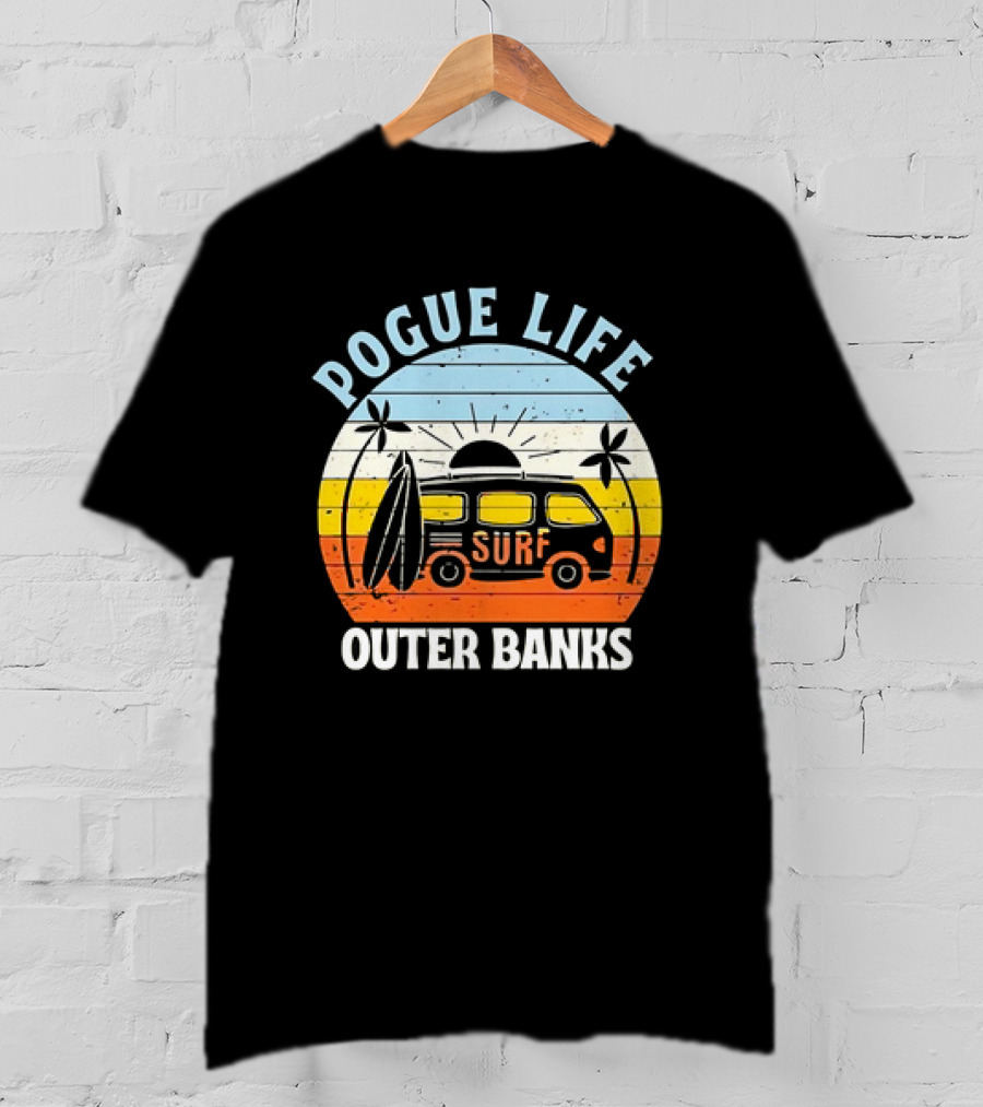 Pogue Life Outer Banks Surf Van Sunset Vintage T-Shirt