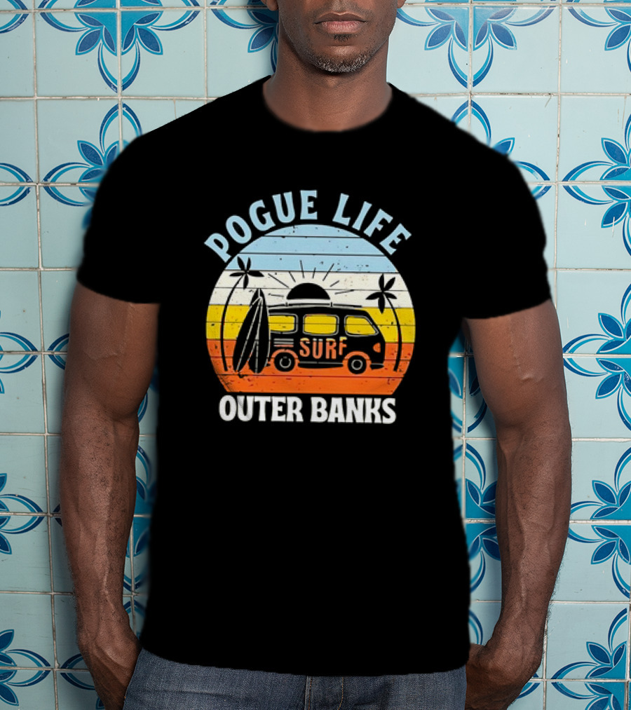Pogue Life Outer Banks Surf Van Sunset Vintage T-Shirt