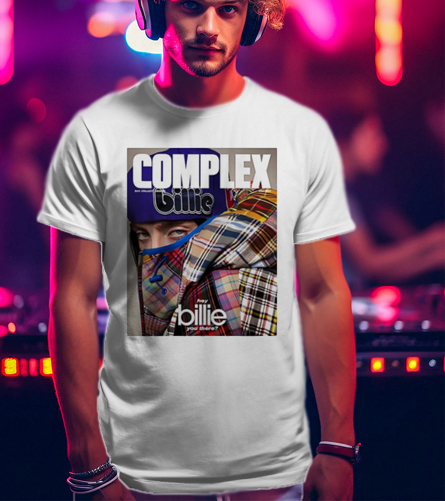 Complex Magazine Cover Billie Eilish Hey Billie You There Plaid Patchwork T-Shirt