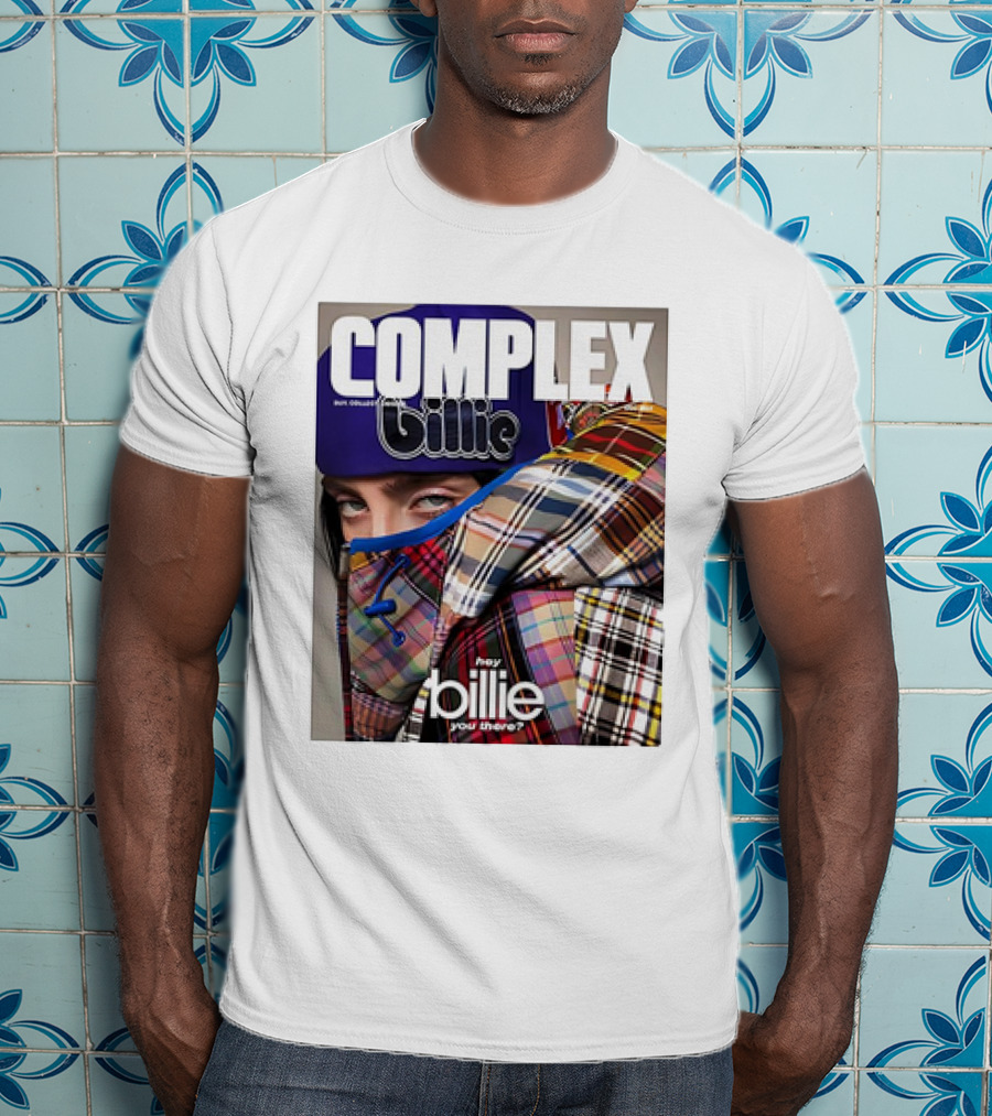 Complex Magazine Cover Billie Eilish Hey Billie You There Plaid Patchwork T-Shirt