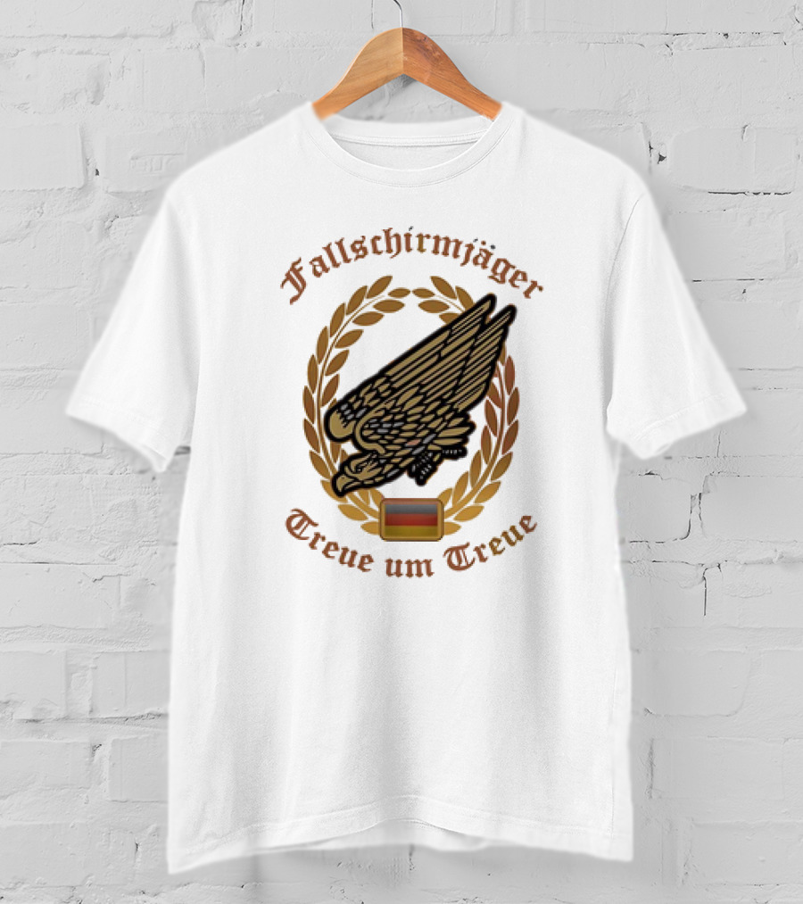 Fallschirmjäger Treue Um Treue Laurel Wreath Badge With Germany Flag T-Shirt