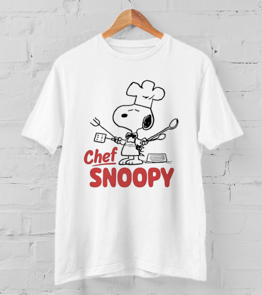 Peanuts Chef Snoopy Cooking Cartoon Character T-Shirt