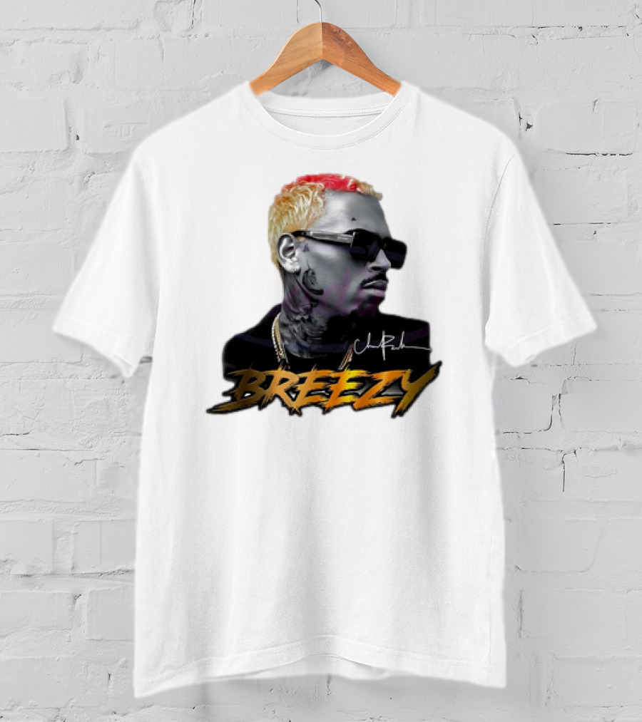Breezy Chris Brown Signature Style With Sunglasses And Blonde Hair T-Shirt