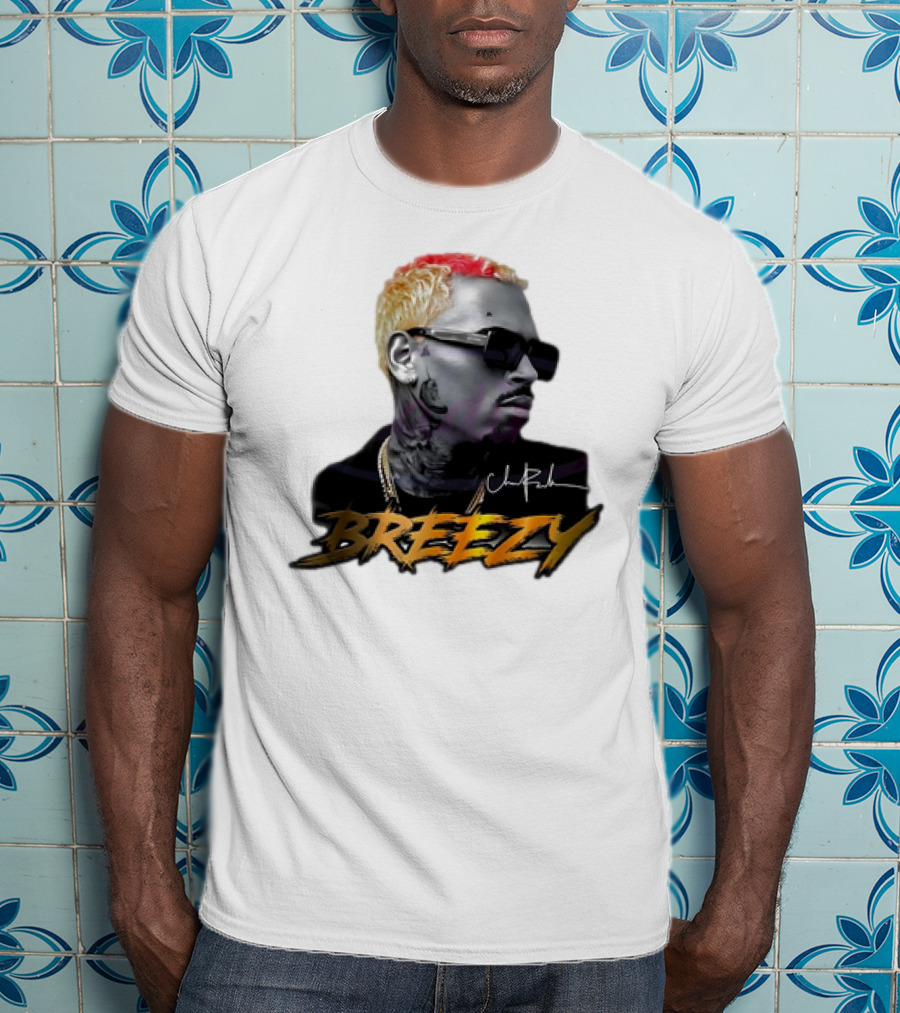 Breezy Chris Brown Signature Style With Sunglasses And Blonde Hair T-Shirt