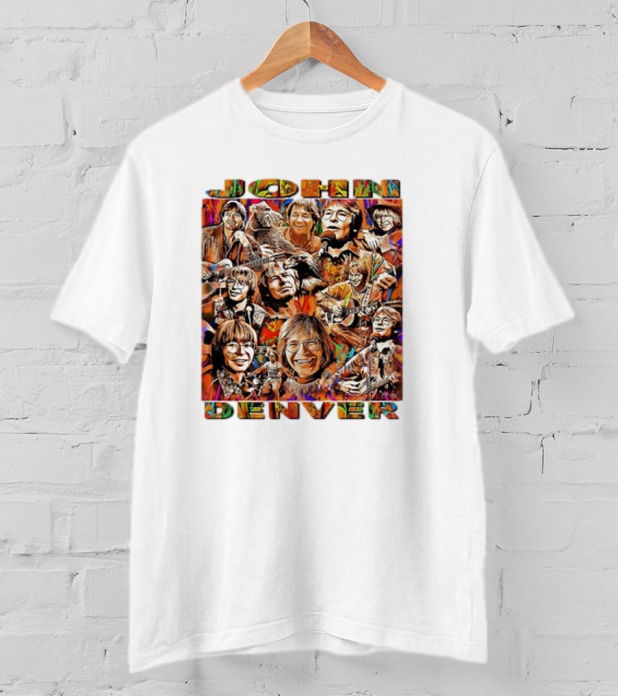 John Denver Colorful Vintage Collage T-Shirt
