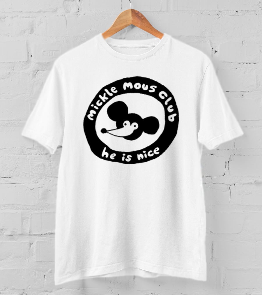 Mickle Mous Club He Is Nice Black And White Circle T-Shirt