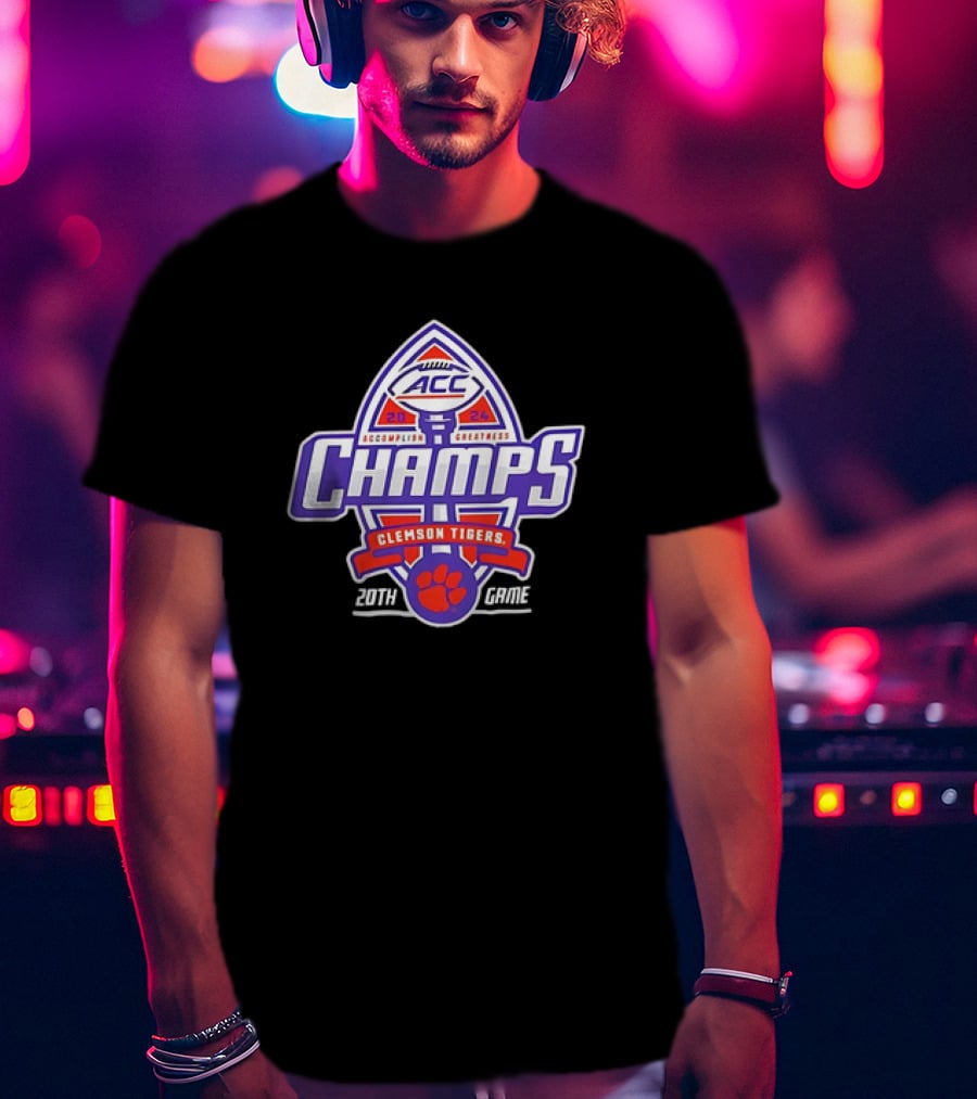 ACC Champs Clemson Tigers Accomplish Greatness 20th Game T-Shirt