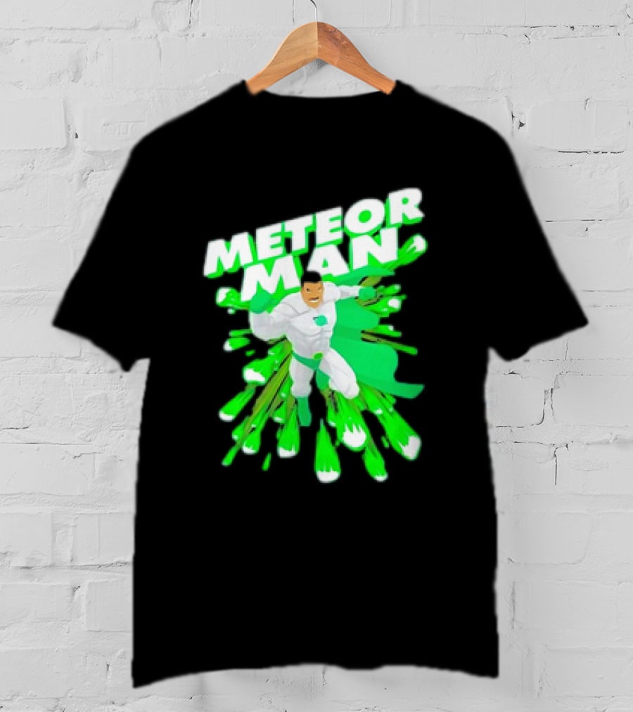 Meteor Man Heroic Pose With Green Comet Effect T-Shirt