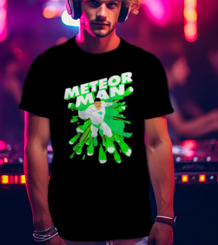 Meteor Man Heroic Pose With Green Comet Effect T-Shirt