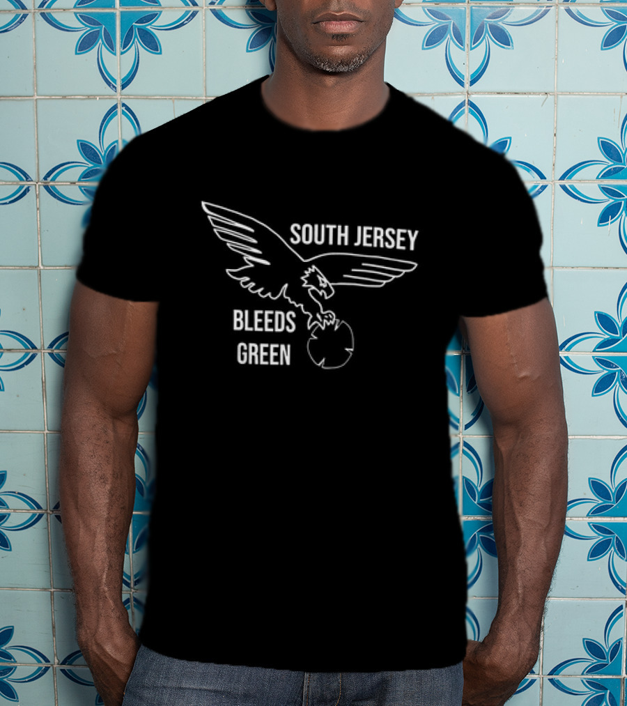 South Jersey Bleeds Green Eagle Football Passion T-Shirt
