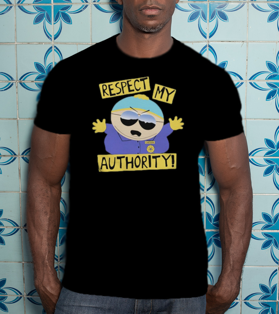 South Park Respect My Authority Cartman Police Badge Sunglasses T-Shirt