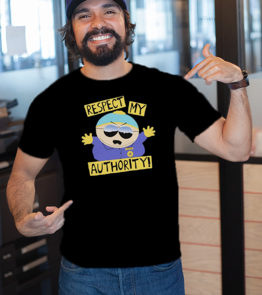 South Park Respect My Authority Cartman Police Badge Sunglasses T-Shirt